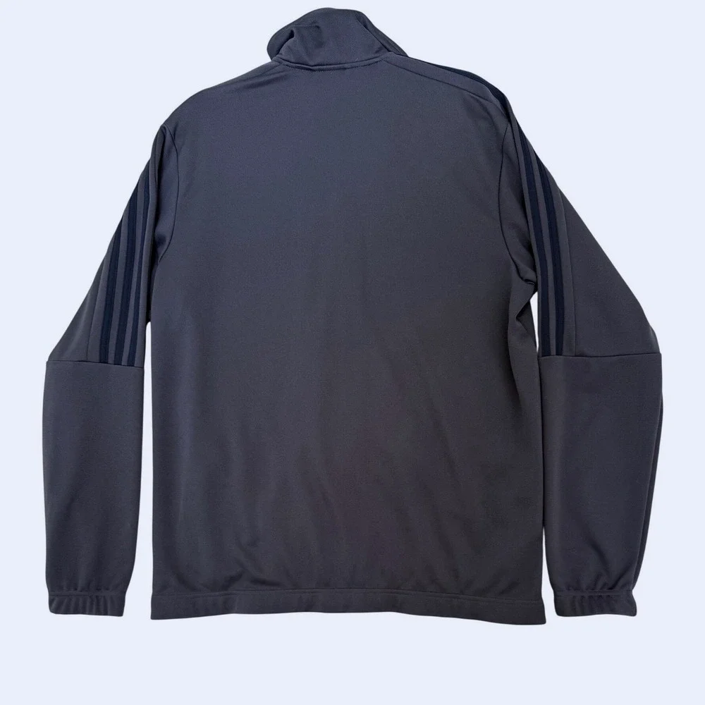 adidas Men's Track‎ Jacket Full Zip Blue 3-Stripes Size M Small Snags